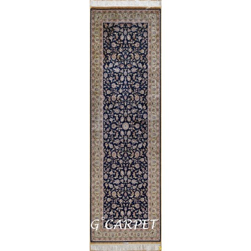 2.5'x8' Runner Rug Silk Qum Persian