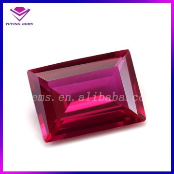 Rectangle Shape Baguette Cut Lab Created Corundum Gemstone