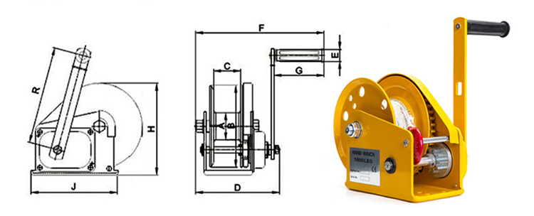 Manual Portable Hand Operated Winch