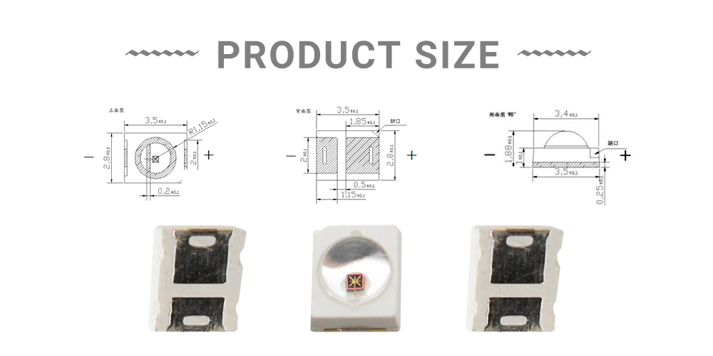 size of 810nm LED