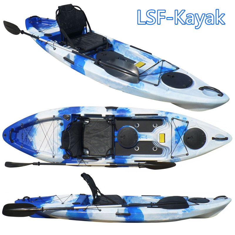 2020 China OEM not inflatable single person sea paddle fishing kayak boat wholesale with aluminum frame seat for sale