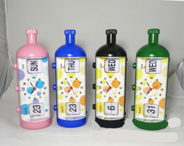 Bottle Shaped Flip Clock: Fashion Page Turning Desk Calendar