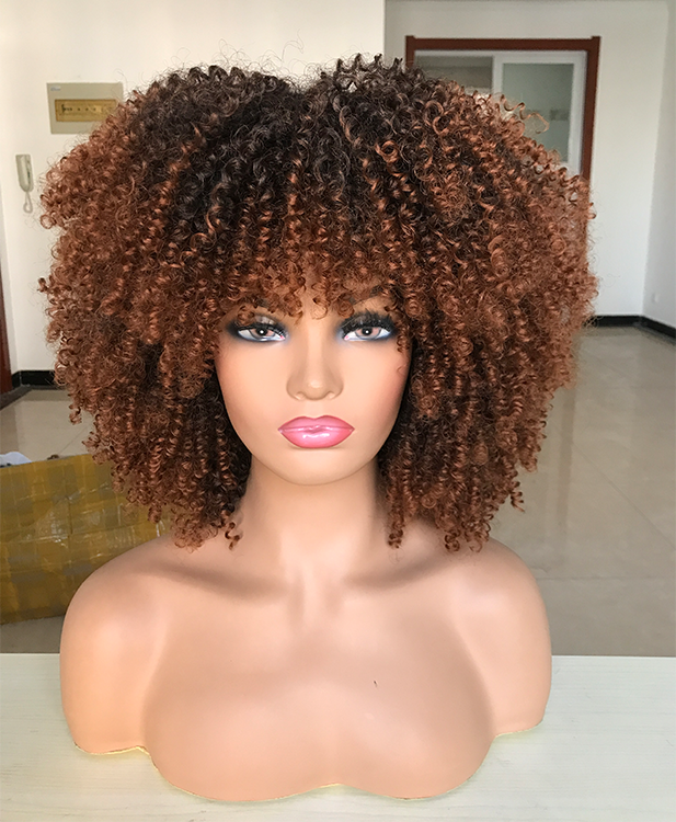 African Synthetic Wigs wholsale straight ombre twist curly kinky afro synthetic natural glueless short hair wigs for black women