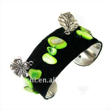 Fashion leaf shaped charm bangle open bangle