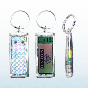 Solar keychain with digital clock