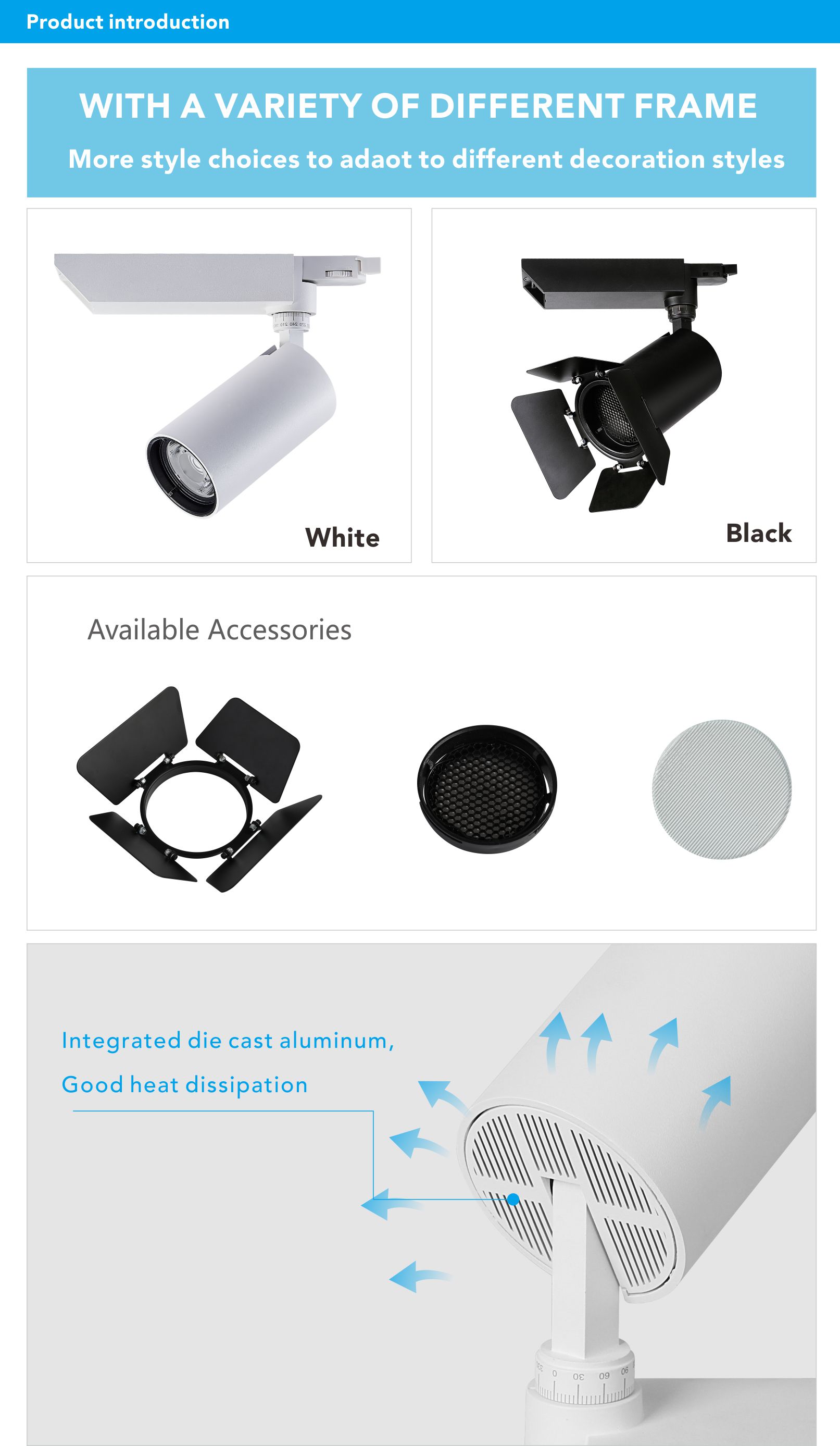 Competitive Wholesales Retail 35W COB 2 wWires 3 Wires Indoor  Non-isolated Constant Current LED Track light