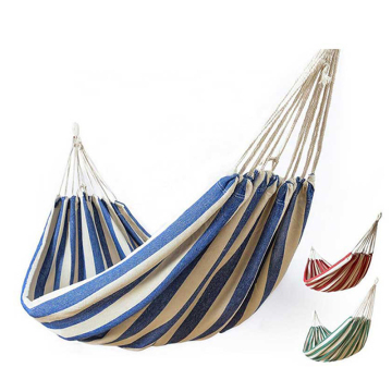 Striped Hammock Outdoor Leisure Bed Thickened Canvas Hanging Bed Sleeping Swing Hammock For Camping