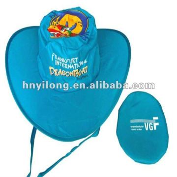 100% Polyester folding cowboy hat