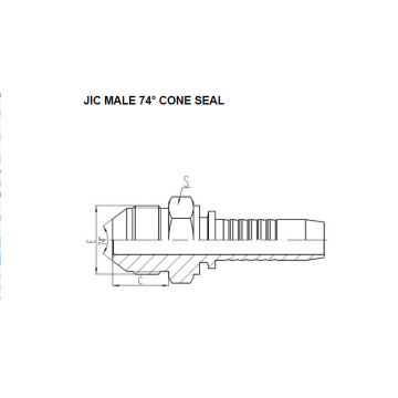 Joint conique mâle 74° JIC 16711