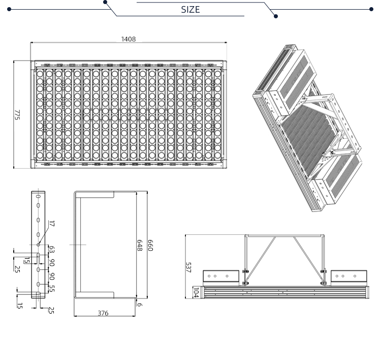 Outdoor Led Sports Flood Lighting 800W 1000W 2000W Led Sports Football Field Lighting