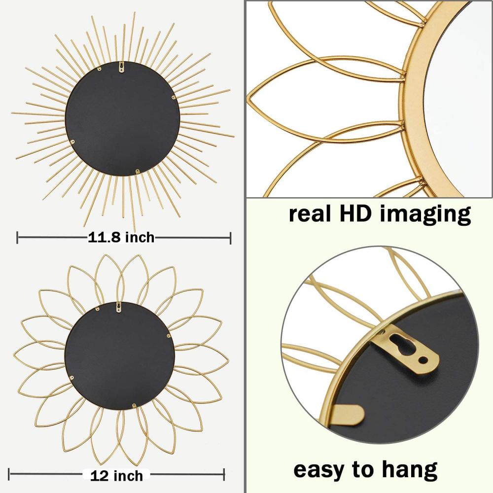 Cermin Dinding Sunburst Logam