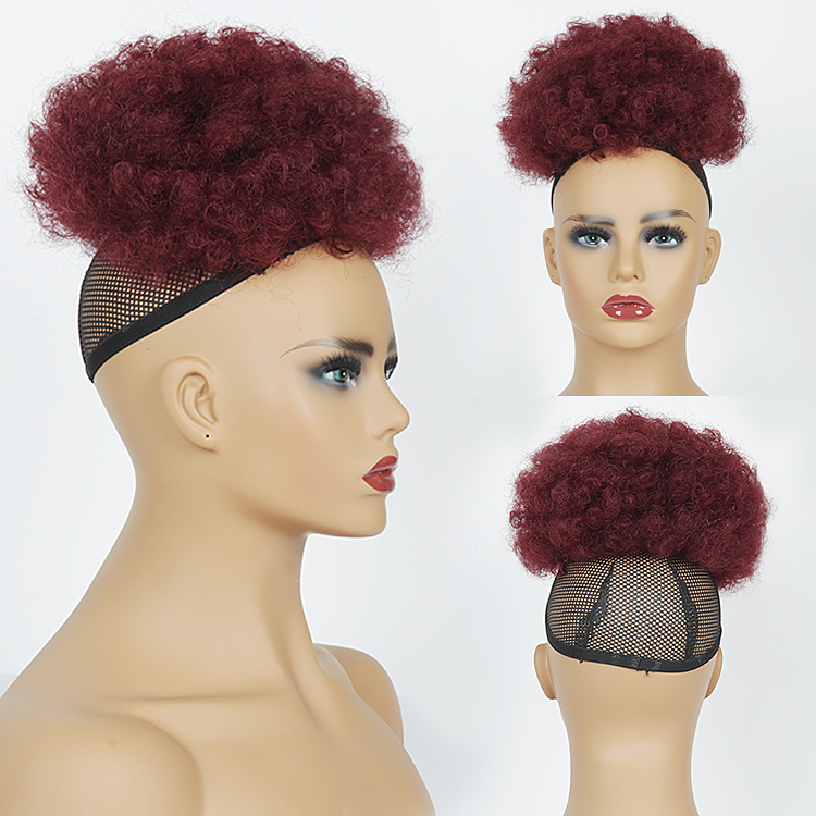 Drawstring Clip Kinky Curly Chignon Ponytail Hair extension Pieces Afro Bun Hair Bun Accessories chignon hair pieces bun