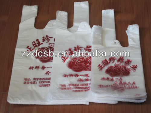 HDPE vest handle shopping bag supermarket plastic bag