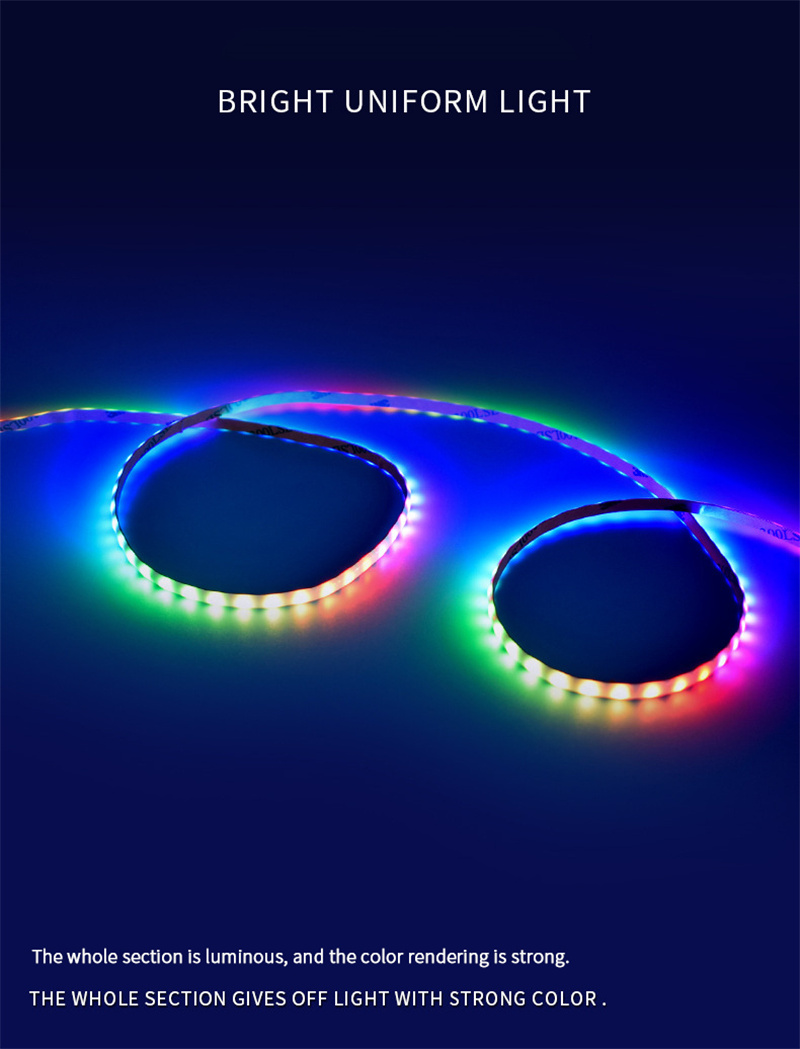 DC12V 320 chips Dream Full Color Rgbw Magic Digital 5m Cob Strip Rgbic Led Strip Light Set Smart Addressable RGB COB LED Strips