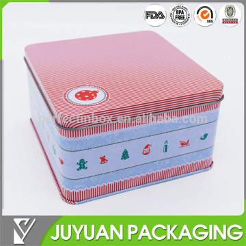 Hot sale square cake packaging metal tin box container