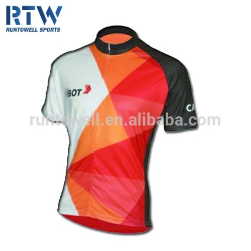 Custom made short sleeves cycling team jersey