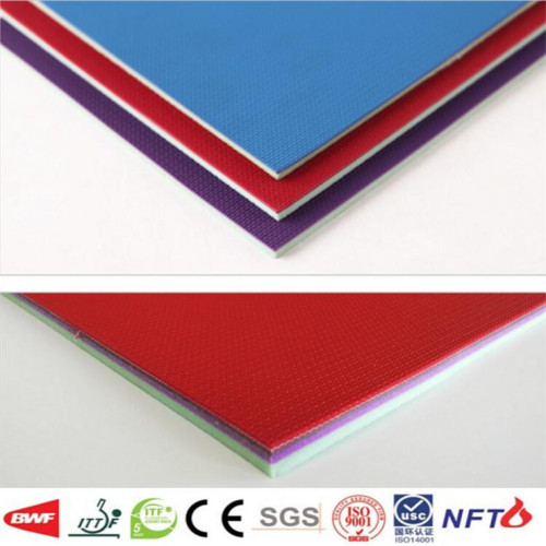 ITTF disetujui ketebalan 7mm lantai vinyl warna merah untuk dijual