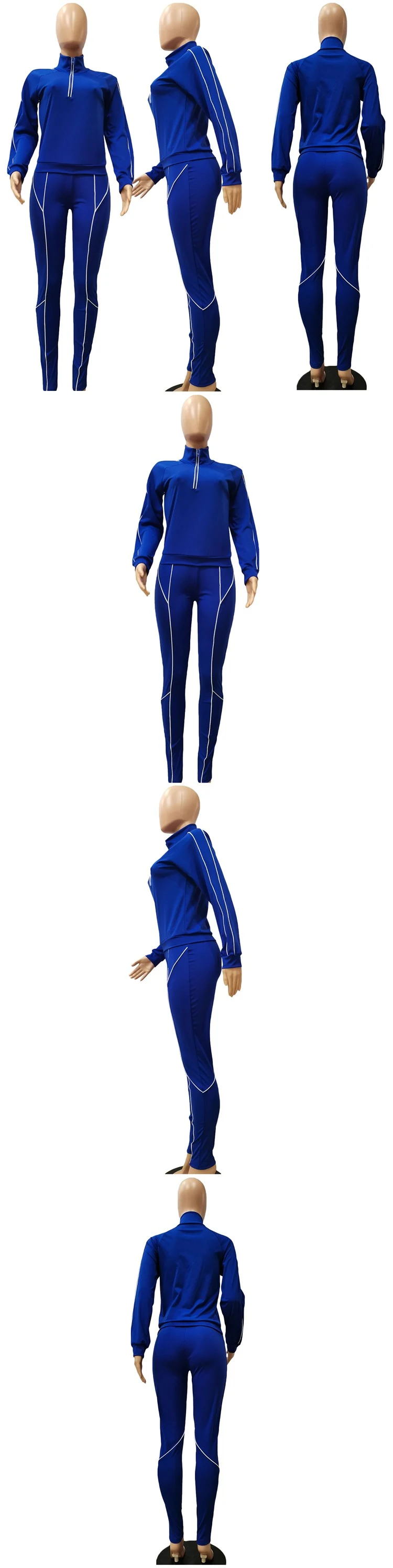 Women Solid Color Long Sleeve Zipper Jogger Set Sweatsuit Outfits Women Track Suit Fall 2 Piece Pants Set