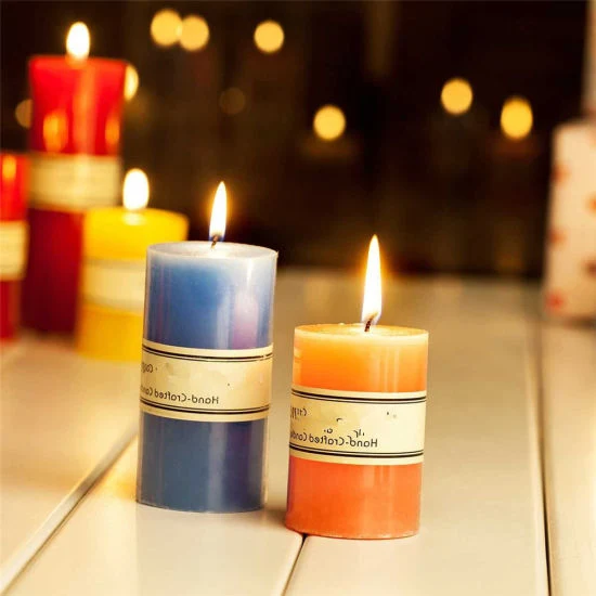 Mini Colorful Flat-Top Pillar Candle for Wedding Decoration