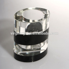 Clear and black crystal brush pot crystal pen container for office sets