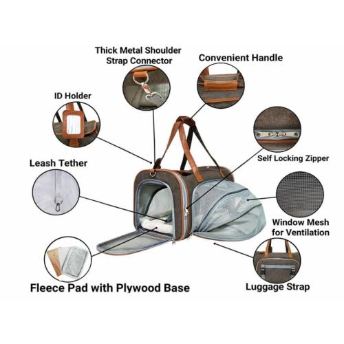 柔らかい絆のあるペットキャリアバッグ