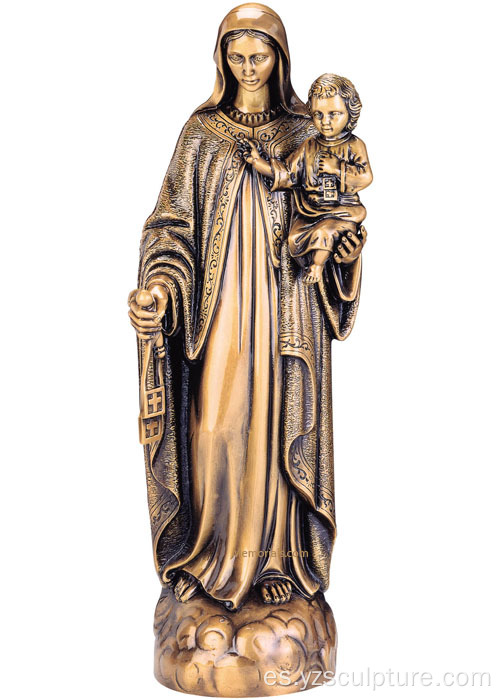 Virgen de bronce con la estatua de Jesús del bebé para la venta