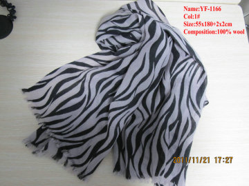 Tradational Fashion Boiled Wool Print Wool Scarf Shawl