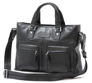 Black leather bag laptop messenger bag man bag