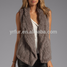YR556 Girls Knitted Rabbit fur vest/Fashion rabbit fur vest women design
