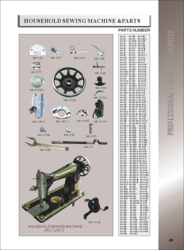 Household sewing machine parts