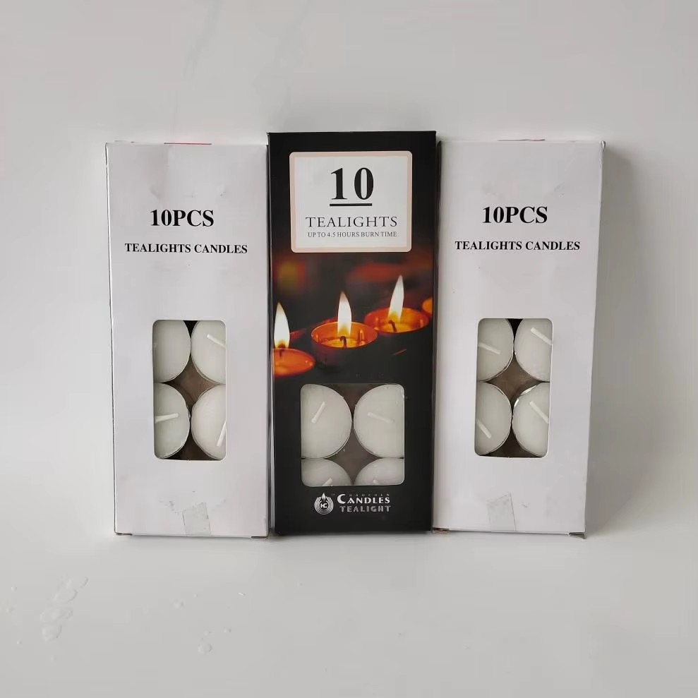 Wholesale packaging of 10 pack tealight candles prepared for export, supermarket distribution, and private label candle brands. Wholesale packaging of 10 pack tealight candles prepared for export, supermarket distribution, and private label candle brands.