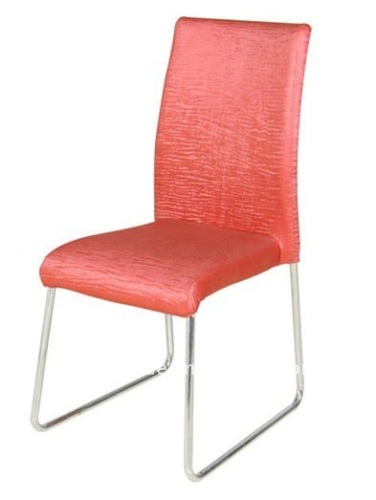 fashionable red leather dining chairs