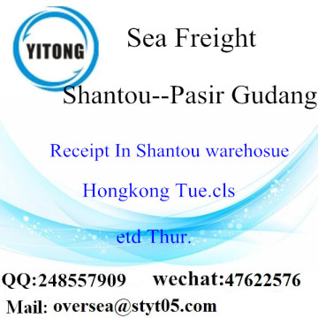 Consolidation LCL du port de Shantou à Pasir Gudang