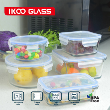 Plastic & glass food storage container fresh keeping box microwave lunch box