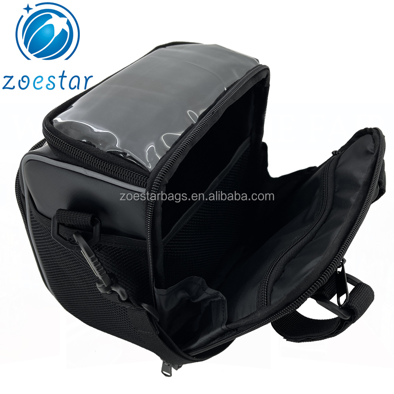 Mobile Carrier Tarpaulin Bike Handlebar Shoulder Bag Bicycle Front Frame bags with Touch Screen Holder Case for GPS/CELL PHONE