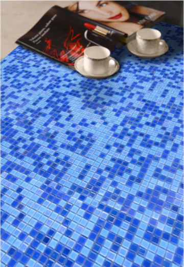 Blue glass mosaic Kitchen backsplash tiles