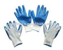 blue color nylon nitrile glove nitrile coated glove