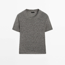 Women's minimalist versatile short sleeved knitted sweater