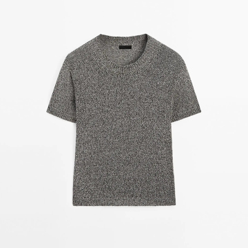 Women's minimalist versatile short sleeved knitted sweater