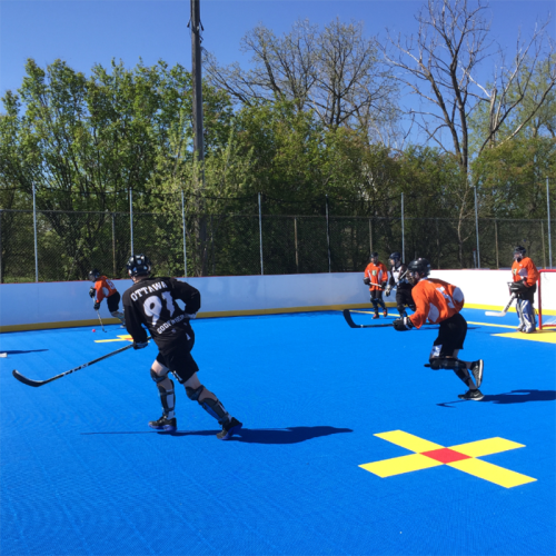 Males de la cancha de hockey al aire libre del piso de Sport Interlock de Enlio