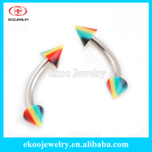 Polyresin Marijuana Rasta Spike Eyebrow Ring