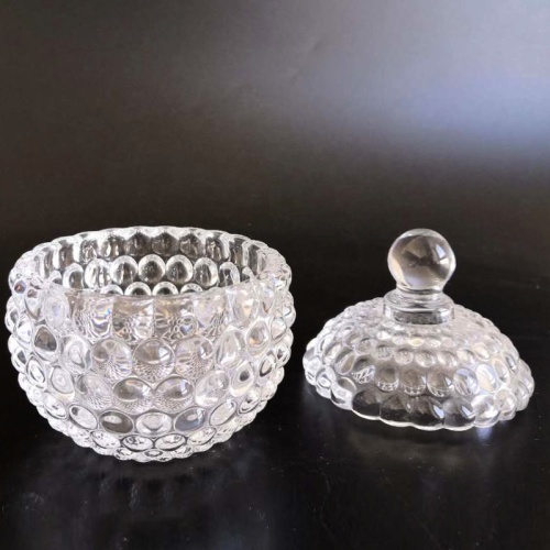 Crystal Round Glass Jars With Glass Lid