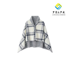 Gray and white checkered pattern Felt blanket