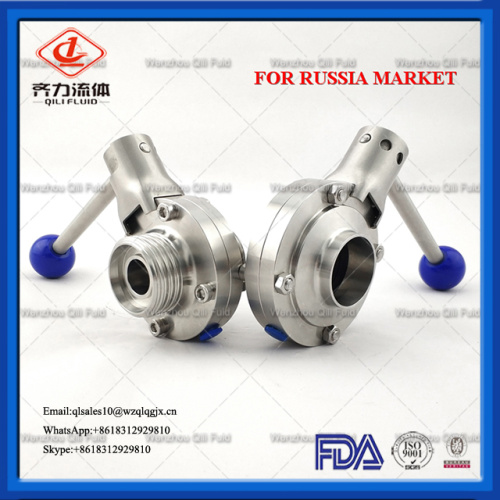 Injap rama-rama 304 316L kebersihan Pasar Rusia