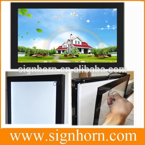 Hot sale easy change pictures suction opening slim magnetic light box