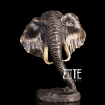 Custom table decor metal bronze elephant head statue