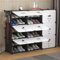 Tissu en plastique antipoussière d&#39;armoire à chaussures de support de stockage multicouche moderne simple