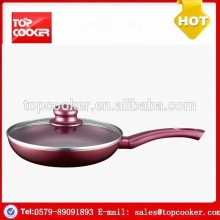 Hot sale aluminium press color nonstick open frypan