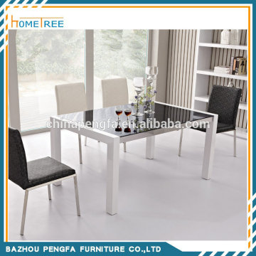 Black color glass table top/glass dining table