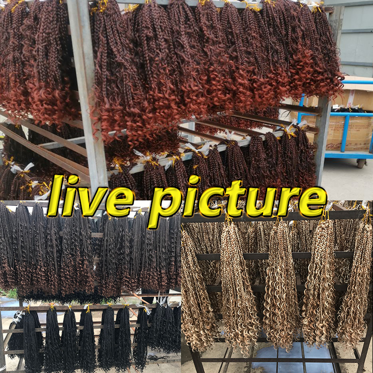 Wholesale 14 inches boho box braid bohemian box crochet hair messy boho goddess faux river locs